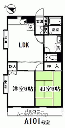スウィートパレス[2LDK/49.65m2]の間取図