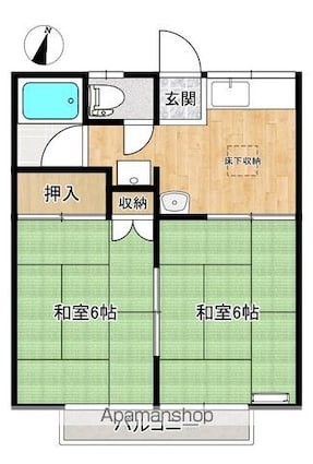 メゾンクック[2K/34.78m2]の間取図