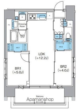 クレヴィアリグゼ錦糸町[2LDK/50.66m2]の間取図