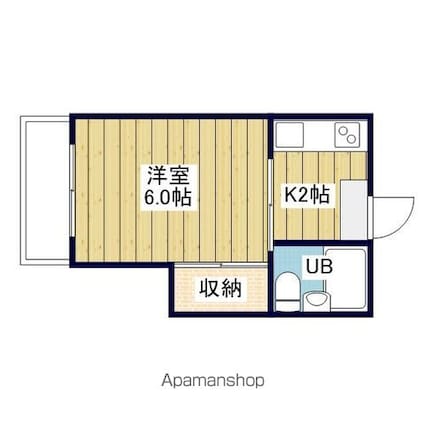 味酒ハイツ[1K/17.58m2]の間取図