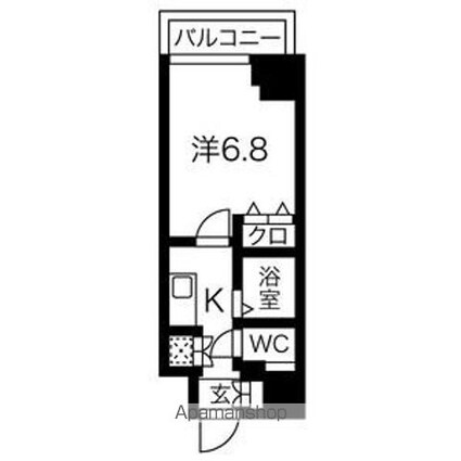 スパシエスタイル住吉[1K/22.81m2]の間取図