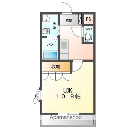 サンモール[1K/29.75m2]の間取図