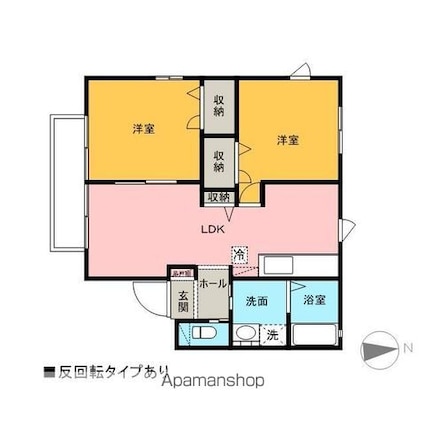 シャインコートⅡ[2LDK/49.85m2]の間取図