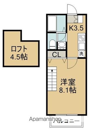 ＴｏｒｉｎｏⅡ[1K/27.25m2]の間取図