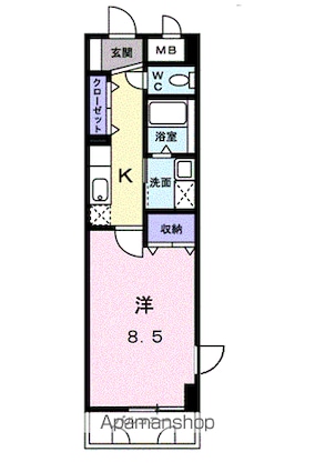ＴーＳＡＩＳＯＮ倉敷[1K/30.95m2]の間取図