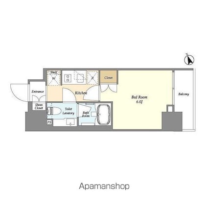 ベラスウィータ戸越[1K/21.6m2]の間取図