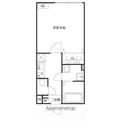 ＭＱｕａｒｔｏ本千葉[1K/20.7m2]の間取図