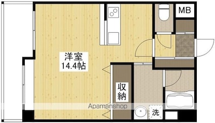 シティハイツ西霞[1R/35.88m2]の間取図