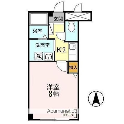 アポテカリー３９５１[1K/25.92m2]の間取図