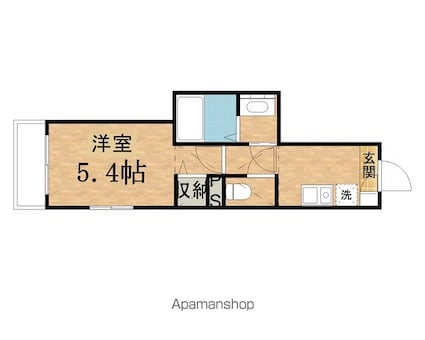 メルディア八王子長沼[1K/20.02m2]の間取図