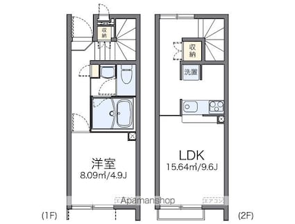 レオネクストアビタシオン上原[1LDK/40.26m2]の間取図