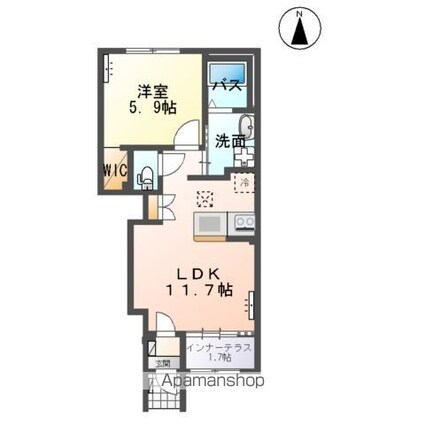 イリアス[1LDK/43.24m2]の間取図
