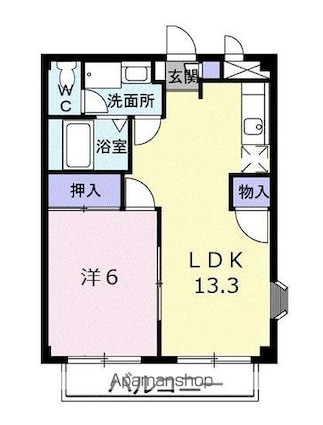 香川県高松市牟礼町牟礼[1LDK/40.04m2]の間取図