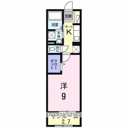 シャルマン櫻街　リリパット[1K/35.88m2]の間取図