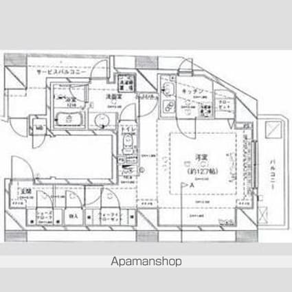 パレステュディオ六本木[1K/43m2]の間取図