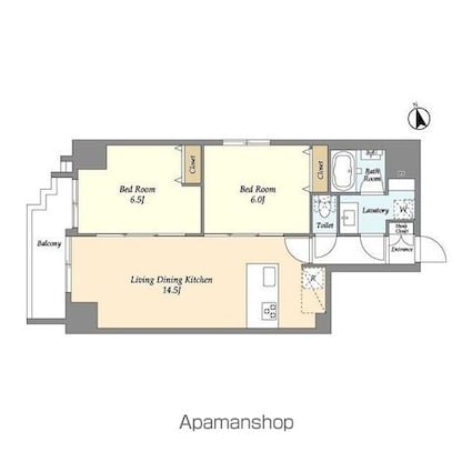 Ｎｅｏ　Ｕｒｂａｎ　Ｒｅｓｉｄｅｎｃｅ　Ｋｏｍａｇｏｍｅ[2LDK/58.9m2]の間取図