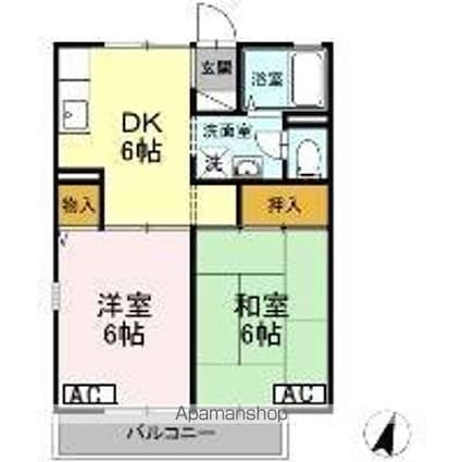 クローバーハイツ[2DK/40.29m2]の間取図