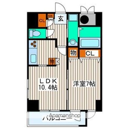 宮城県仙台市青葉区国分町３丁目[1LDK/42.64m2]の間取図