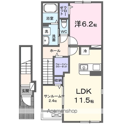レジデンスｎｏａ[1LDK/50.96m2]の間取図