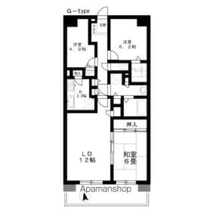 白井ロジュマン[3LDK/76.27m2]の間取図