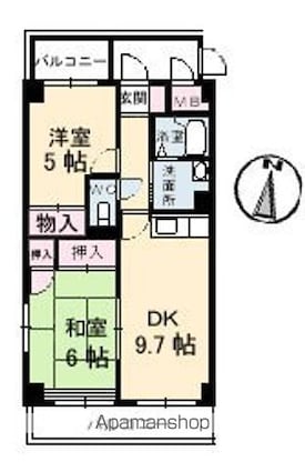 ジュネス南蔵王　壱番館[2DK/51.7m2]の間取図