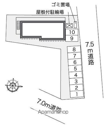 レオパレス翔[1K/23.18m2]の配置図