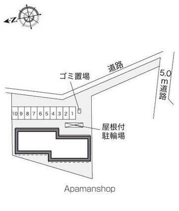 レオパレス小荷田[1K/28.02m2]の配置図