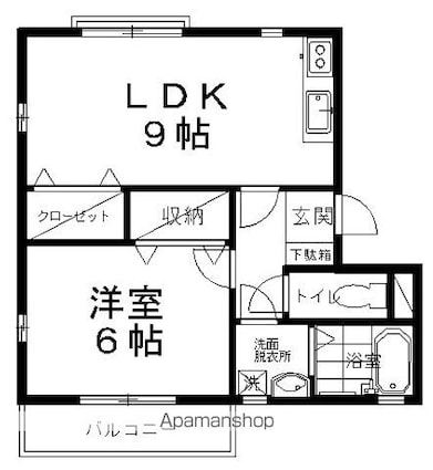 長野県松本市大字島立[1LDK/37.88m2]の間取図