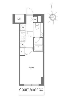 エヌステージジェイアール新白岡駅前[1K/22.48m2]の間取図