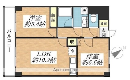 東京都国分寺市本町４丁目[2LDK/49m2]の間取図