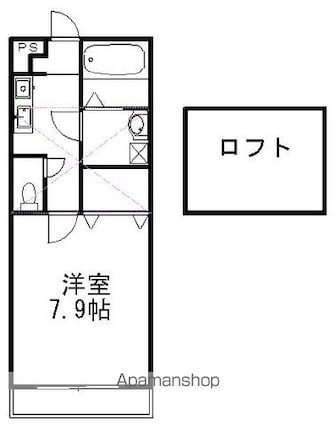 ヨーロピアンシャレークレア[1K/26.45m2]の間取図
