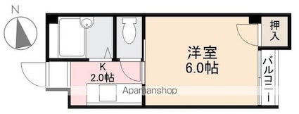 シャンボール瀬戸Ⅰ[1K/17.82m2]の間取図