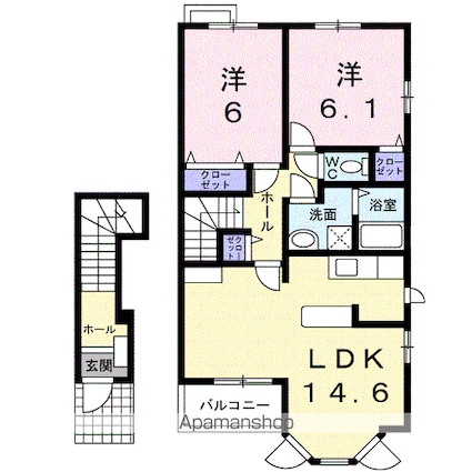 グランデ・ピーノ[2LDK/63.49m2]の間取図