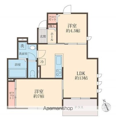 けやきガーデン[2LDK/55.06m2]の間取図