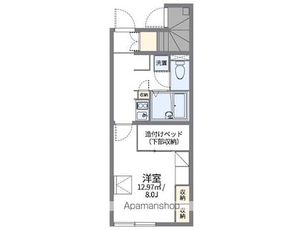 レオパレスＦＵＪＩＴＡＹＡ[1K/23.61m2]の間取図