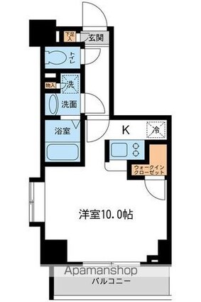 プライムアーバン住吉Ⅱ[1K/26.3m2]の間取図