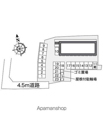 レオパレスうつくし[1K/20.81m2]の配置図
