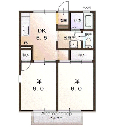 イゾラ　ドゥエ[2DK/40.07m2]の間取図