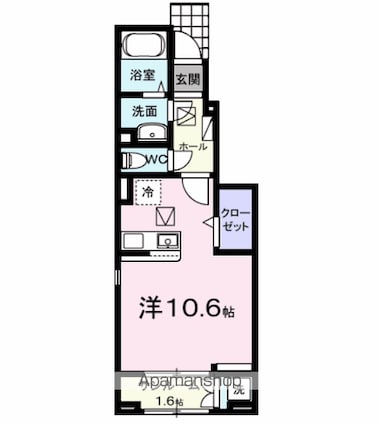 ドミール[1R/32.23m2]の間取図