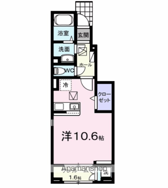 ドミール[1R/32.23m2]の間取図