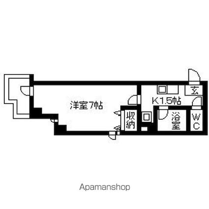 東京都武蔵野市境２丁目[1K/22m2]の間取図