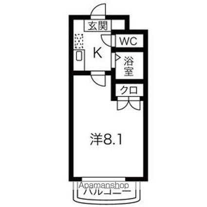 シティライフ一社南[1K/23.47m2]の間取図