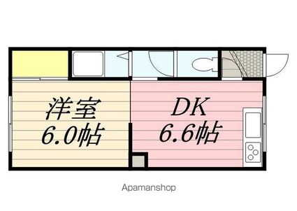 ノースコート本通Ⅱ[1DK/30m2]の間取図