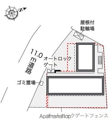 レオパレスノワール　Ⅱ[1K/31.33m2]の配置図