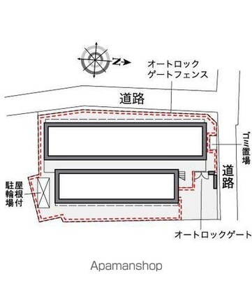 レオパレスフィオローナ[1K/20.28m2]の配置図