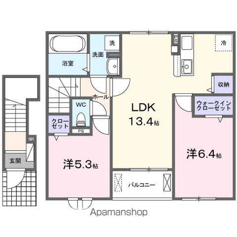 【アベニールイタコ　Ⅱの間取り】