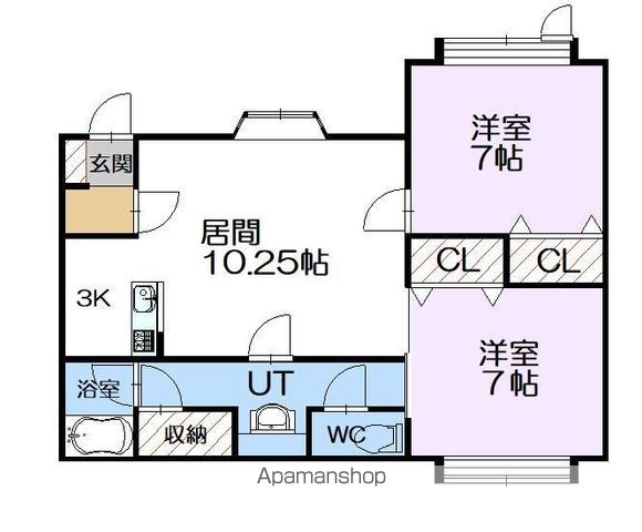 富良野線 神楽岡駅 徒歩23分 2階建 築26年の間取り写真