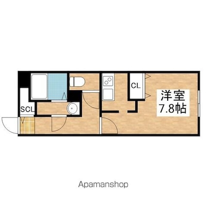 愛知県名古屋市昭和区御器所３丁目[1K/27.09m2]の間取図