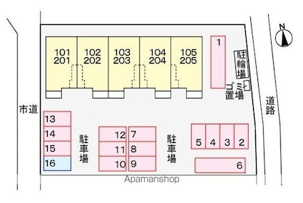 リバーサイド・三日月[2DK/46.06m2]の配置図