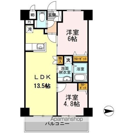 シルフィッド[2LDK/51.63m2]の間取図